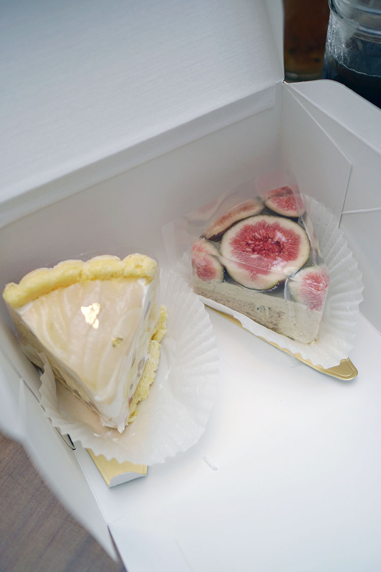 Cypress & Chestnut 蛋糕外帶｜無花果焙茶果凍蛋糕&洋梨白蘭地蛋糕