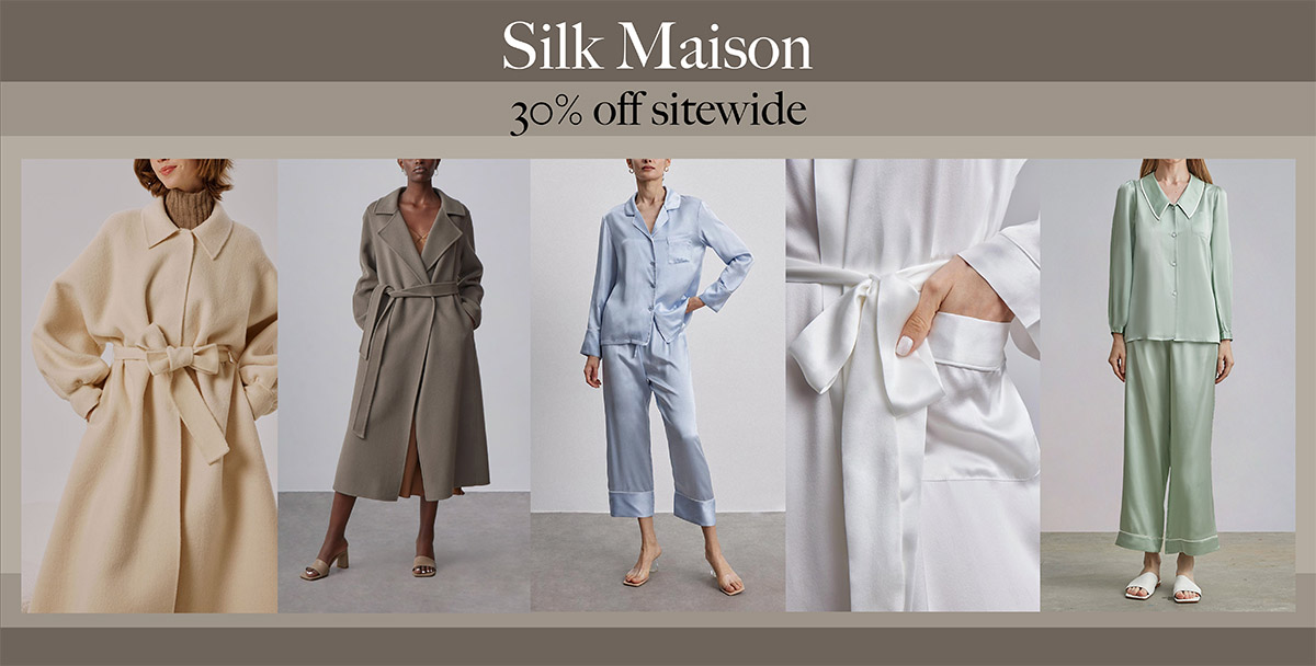 即時熱門文章：Silk Maison 黑五折扣碼低至七折｜羊毛大衣/絲質睡衣