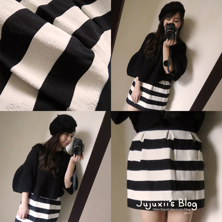 ::購物::淘寶黑白條紋蓬蓬裙+澎袖毛線短上衣購物分享 @Jujuxii&#039;s Blog