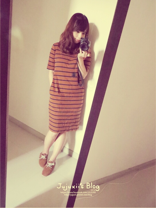 ::購物::淘寶超值駝色條紋休閒洋裝購物小分享 @Jujuxii&#039;s Blog